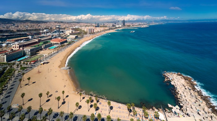 Barcelona beach wallpaper sunset sunrise coast panorama spain morning city anek suwannaphoom evening wallpapers photograph barselona may desktop wallpaperaccess sky